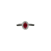 Bartorelli Italian Jewels | Anello in oro bianco 18 carati, rubino naturale e diamanti bianchi taglio brillante - 03081817- (2)
