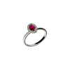 Bartorelli Italian Jewels | Anello in oro bianco 18 carati, rubino naturale e diamanti bianchi taglio brillante - 03081817- (1)