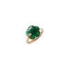 Pasquale Bruni | ANELLO PETIT JOLI IN ORO ROSA CON FIORE IN AGATA VERDE, DIAMANTI BIANCHI E DIAMANTI CHAMPAGNE - 16125R - 16125R (1)