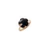 Pasquale Bruni | ANELLO PETIT JOLI IN ORO ROSA CON FIORE IN ONICE, DIAMANTI BIANCHI E CHAMPAGNE - 16126R - 16126R (1)