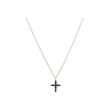 Bartorelli Italian Jewels | COLLANA IN ORO ROSA CON PENDENTE CROCE IN PAV&Eacute; DI DIAMANTI NERI - 458737 (1)