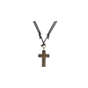 Bartorelli Italian Jewels | COLLANA CON CORDINO NERO, CIONDOLO CROCE IN ORO ROSA E METALLO CON DIAMANTI NERI - VN27671DKX (1)