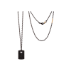 Mano | J . | COLLANA UOMO MINIMAL CON TARGHETTA PICCOLA IN TITANIO, DIAMANTI BLACK E ORO ROSSO - MINPENTBTARPK - MINPENTBTARPK (1)