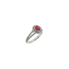 Bartorelli Italian Jewels | ANELLO ROSETTA IN ORO BIANCO CON RUBINO CENTRALE E PAV&Eacute; DI DIAMANTI - 035-VR29049 (1)