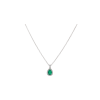 Bartorelli Italian Jewels | COLLANA GIROCOLLO IN ORO BIANCO CON PENDENTE SMERALDO TAGLIO GOCCIA E CONTORNO DI DIAMANTI - 372-3573-C-BIS (1)