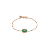 Gucci | BRACCIALE CATENA GUCCI INTERLOCKING IN ORO ROSA E AGATA VERDE - YBA786556002 (1)