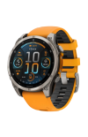 Garmin | FĒNIX&reg; 8 - 47 MM, AMOLED SAPPHIRE, TITANIUM CON CINTURINO IN SILICONE SPARK ORANGE/GRAFITE - 010-02904-11 (1)