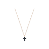 Bartorelli Italian Jewels | COLLANA IN ORO ROSA CON PENDENTE CROCE E DIAMANTI NERI - 247053 (1)