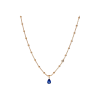 Bartorelli Italian Jewels | COLLANA GIROCOLLO ROSARIO IN ORO ROSA CON ZAFFIRO BLU PENDENTE E DIAMANTE SULLA CATENA - 212-I1261COLORE (1)