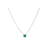 Bartorelli Italian Jewels | COLLANA GIROCOLLO IN ORO BIANCO CON PENDENTE QUADRIFOGLIO IN SMERALDI E DIAMANTE - 326-6 (1)