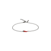 Mano | J . | BRACCIALE CHARMS UOMO LUCKY HORN CON CORNETTO MINI SMALTATO ROSSO IN TITANIO, 3 BLACK E CATENA - BRC1001 (1)