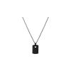 Mano | J . | COLLANA IN TITANIO GRIGIO, MOSCHETTONE IN ORO ROSA, TARGHETTA IN TITANIO NERO CON PAV&Eacute; DI DIAMANTI NERI - TNCOT4001 (1)