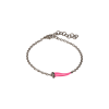 Mano | J . | BRACCIALE CHARMS UOMO LUCKY HORN CON CORNETTO SMALTATO ROSA IN TITANIO, 5 BLACK E CATENA - CHBRT5BBRKSM_ROSA (1)