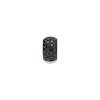 Bartorelli Italian Jewels | MONO ORECCHINO A CERCHIO PICCOLO BOMBATO IN ORO BIANCO CON DEMI-PAV&Egrave; DI DIAMANTI NERI - LB-VE08962DKW_MONO (1)