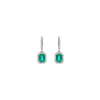 Bartorelli Italian Jewels | ORECCHINI A MONACHELLA IN ORO BIANCO CON PENDENTE ROSETTA SMERALDI E DIAMANTI - 372-3573 (1)