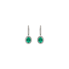 Bartorelli Italian Jewels | ORECCHINI A MONACHELLA IN ORO BIANCO CON PENDENTI ROSETTA SMERALDI E DIAMANTI - 234-3523-4 (1)