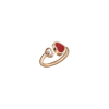 Chopard | CHOPARD - HAPPY HEARTS - ANELLO IN ORO ROSA CON DIAMANTE E PIETRA ROSSA - 829482-5800 - 829482-5810 (1)