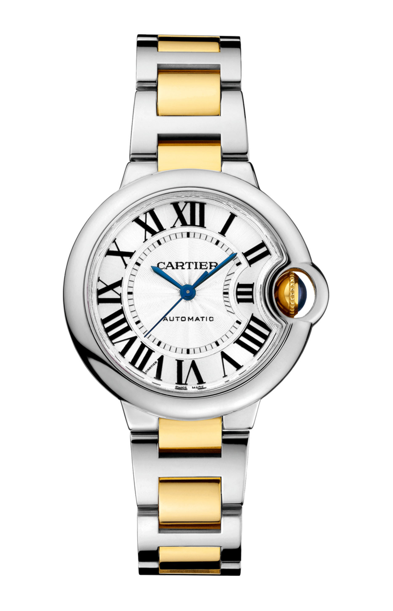 BALLON BLEU DE CARTIER WATCH 33 MM, 18K YELLOW GOLD, STEEL - W2BB0002