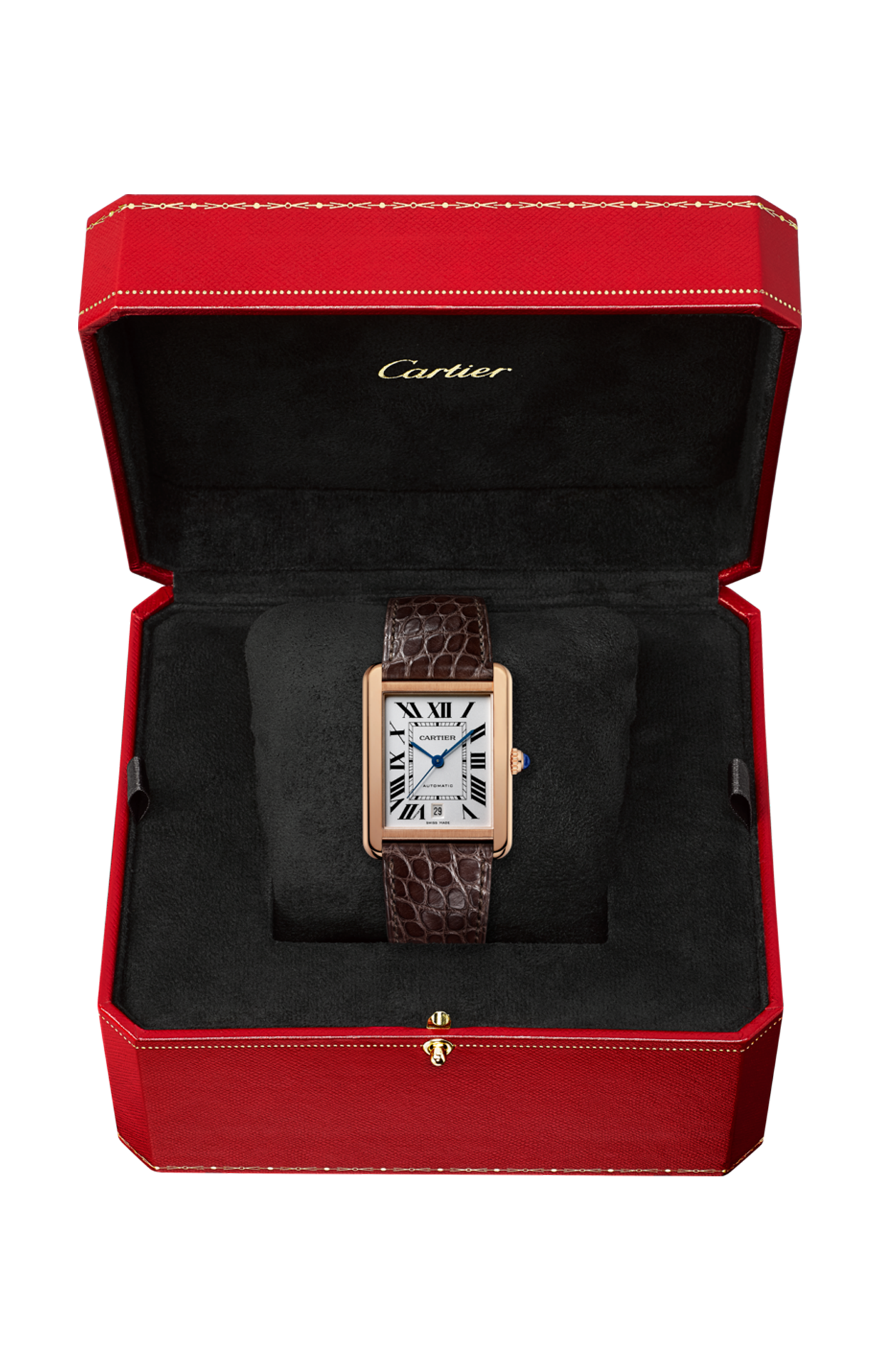 TANK SOLO WATCH XL, 18K PINK GOLD 