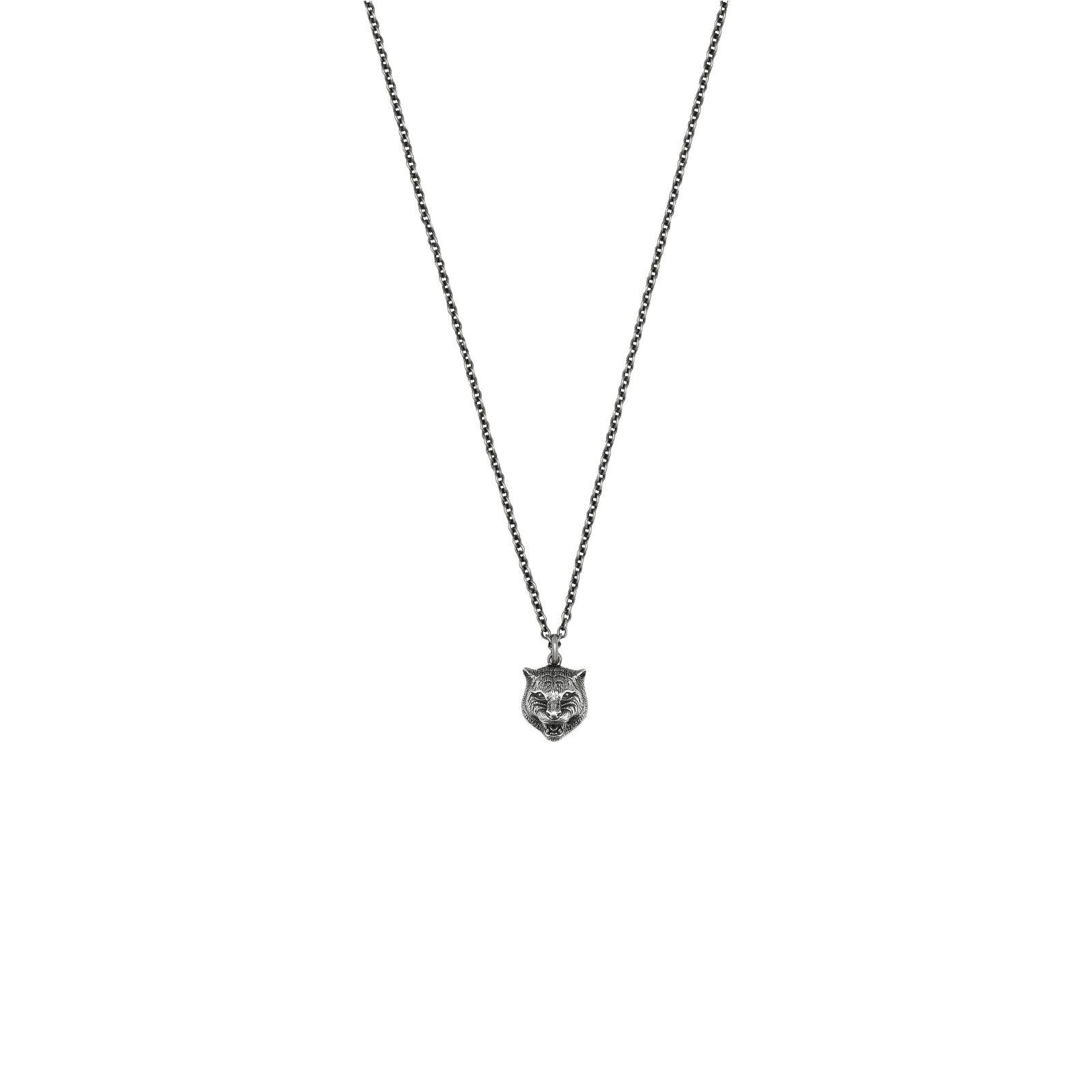 Collana Gucci Testa di Tigre in Rgento 60 cm YBB43360800100U