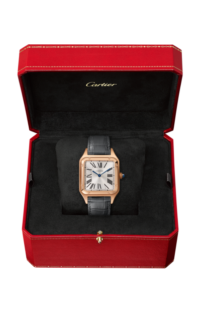 SANTOS DUMONT MODELLO GRANDE QUARZO ORO ROSA QUADRATO WGSA0021