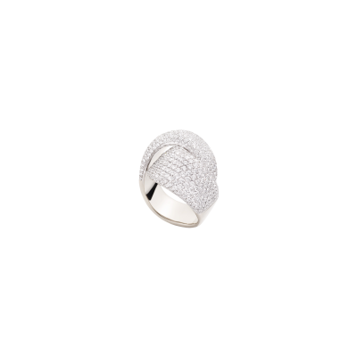 ANELLO ABBRACCIO IN ORO BIANCO 18K E DIAMANTI PG0511A010