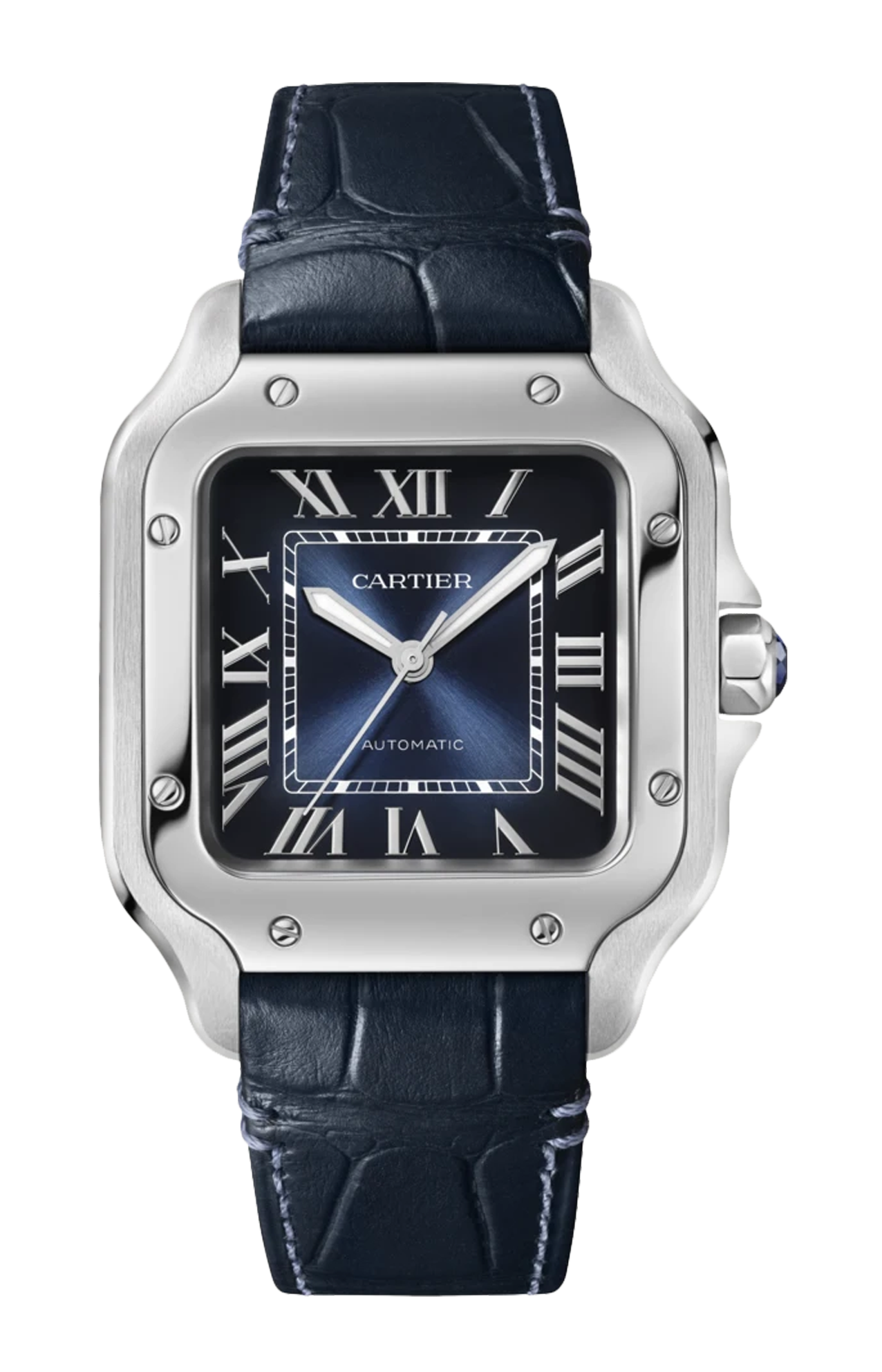 SANTOS DE CARTIER MODELLO MEDIO AUTOMATICO DOPPIO CINTURINO INTERCAMBIABILE WSSA0063