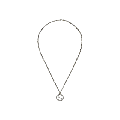 COLLANA GUCCI INTERLOCKING G IN ARGENTO CON GG PENDENTE