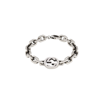 BRACCIALE GUCCI INTERLOCKING GG IN ARGENTO YBA6270680010 YBA6270680010 YBA6270680010