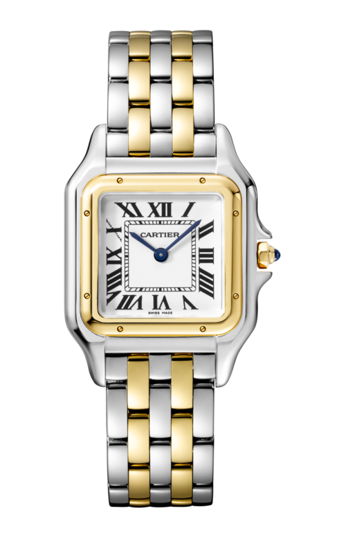 PANTHÈRE DE CARTIER WATCH MEDIUM MODEL, YELLOW GOLD AND STEEL - W2PN0007