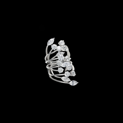 ANELLO RAMI IN PLATINO CON DIAMANTI BIANCHI TUTTI CERTIFICATI IGI (vedi i numeri nelle note interne)