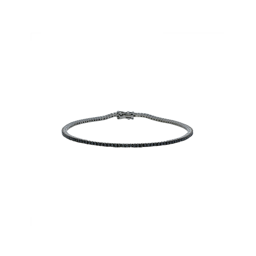 Bracciale tennis in oro brunito 18 carati e diamanti neri taglio brillante - 057-BR2BBN