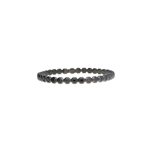 BRACCIALE TENNIS OCTAGON IN ORO NERO E DIAMANTI NERI - VB27411DK19BWS