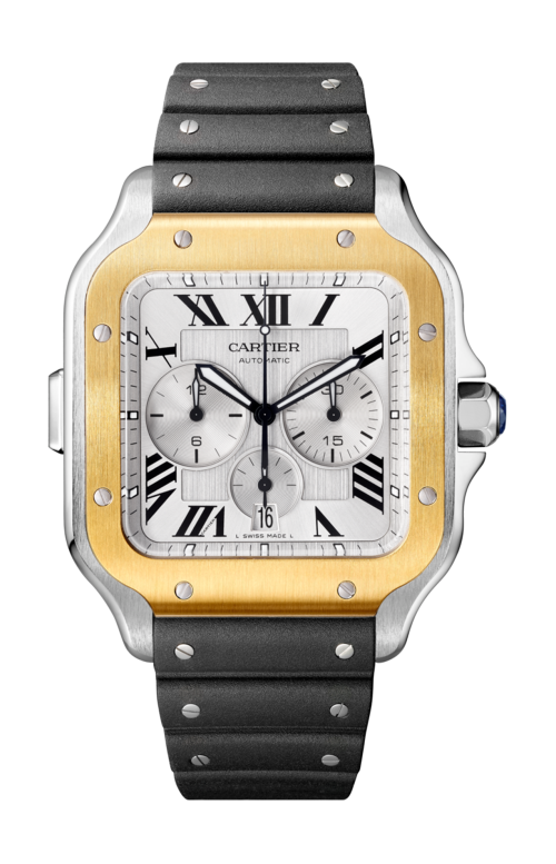 SANTOS DE CARTIER CHRONO MODELLO EXTRA-LARGE, AUTOMATICO, 2 BRACCIALI INTERCAMBIABILI - W2SA0008