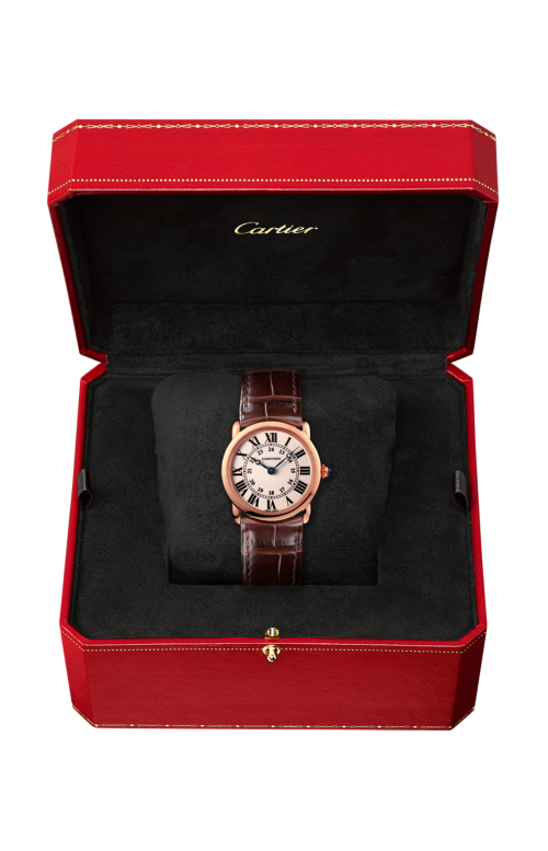 RONDE LOUIS CARTIER WATCH 29 MM, 18K PINK GOLD, LEATHER - W6800151