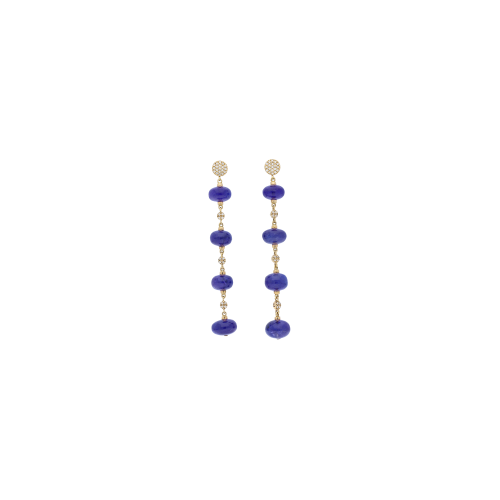 ORECCHINI PENDENTI IN ORO ROSA CON TANZANITE E DIAMANTI - 0RP261/2