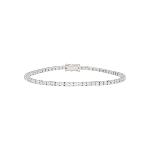 BRACCIALE TENNIS IN ORO BIANCO 18 CARATI CON DIAMANTI BIANCHI TAGLIO BRILLANTE