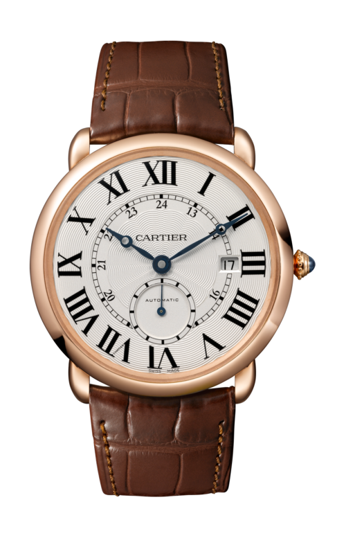 RONDE LOUIS CARTIER WATCH 40 MM, 18K PINK GOLD, LEATHER - W6801005