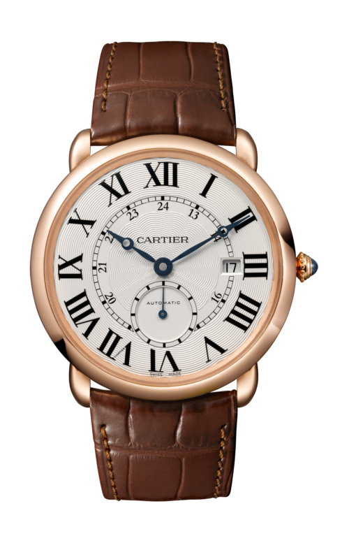 RONDE LOUIS CARTIER 40 MM, ORO ROSA, PELLE - W6801005