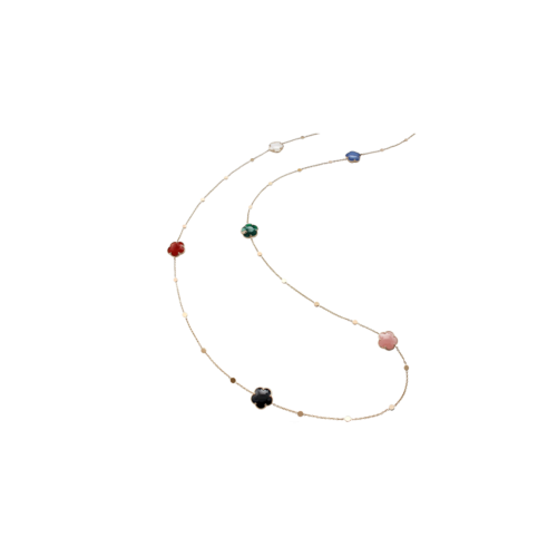 COLLANA PETIT JOLI IN ORO ROSA CON FIORI IN PIETRE FANTASIA E DIAMANTI - 16266R - 16266R