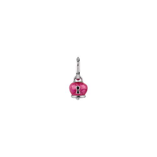 ORECCHINO SINGOLO CAMPANELLA CON CUORI E LUCCHETTO IN ARGENTO E SMALTO BOUGANVILLE - 40028 - 40028