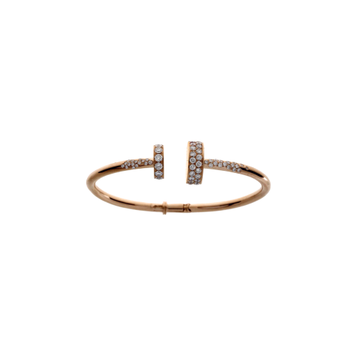 BRACCIALE RIGIDO IN ORO ROSA CON DIAMANTI