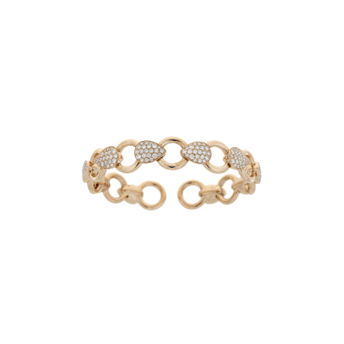 BRACCIALE A CERCHI IN ORO ROSA CON PAVÈ DI DIAMANTI - 1PU0032136/1