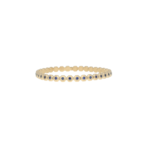 BRACCIALE TENNIS OCTAGON IN ORO ROSA SATINATO E  ZAFFIRI - VB27411SB19PS