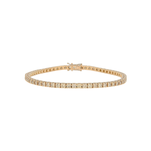 BRACCIALE TENNIS IN ORO ROSA CON DIAMANTI BROWN - 73643994