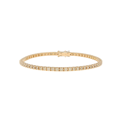 BRACCIALE TENNIS IN ORO ROSA CON DIAMANTI BROWN - 35358179