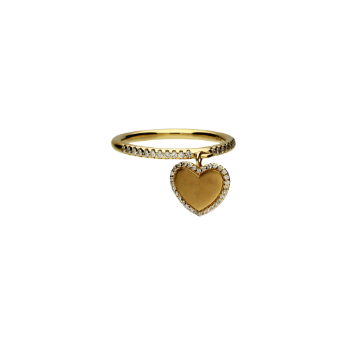 Cuore - Anello e ciondolo in oro rosa 18 carati e diamanti bianchi taglio brillante - VR21646DP