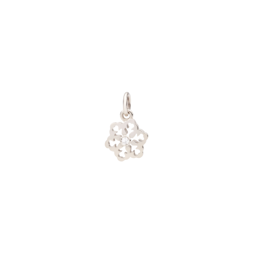 DODO NATURA - CIONDOLO FIOCCO DI NEVE PREZIOSO IN ORO BIANCO CON DIAMANTE - DMSF/POB/B