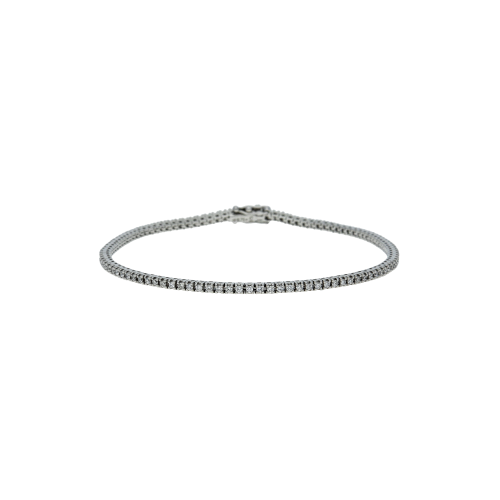 Bracciale tennis in oro bianco 18 carati e diamanti bianchi taglio brillante - 30377120