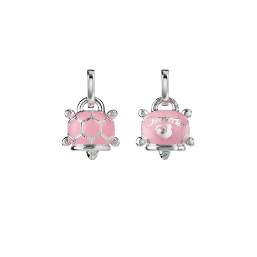 Ciondolo Campanelle Tartaruga in argento e smalto rosa - 38240